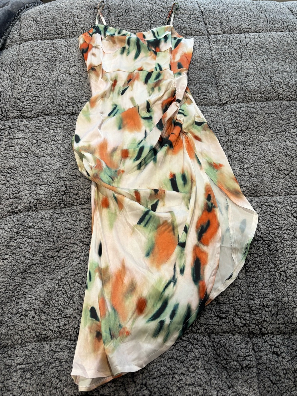 SHEIN Watercolor Print Dress with Slit